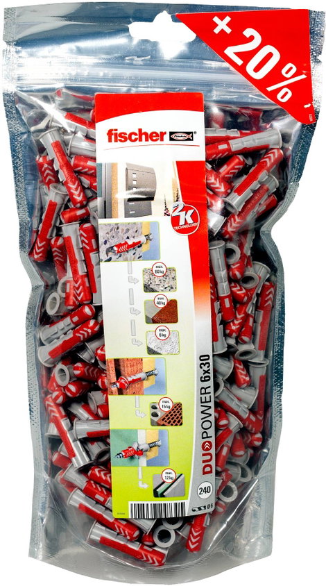Fischer DUOPOWER 6 BigPack Tipli 30 mm 6 mm 536382 240 db 6. kép