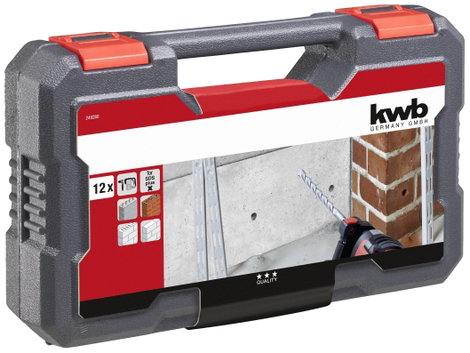 kwb 240280 40CR acél Kalapácsfúró készlet 12 részes 5 mm, 6 mm, 8 mm, 10 mm, 12 mm, 14 mm SDS-Plus 1 4. kép