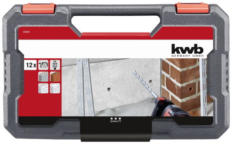 kwb 240280 40CR acél Kalapácsfúró készlet 12 részes 5 mm, 6 mm, 8 mm, 10 mm, 12 mm, 14 mm SDS-Plus 1 5. kép