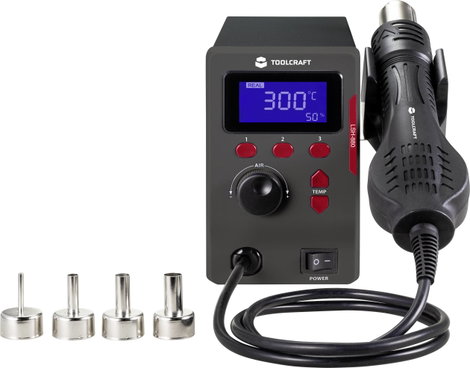 Forrólevegős digitális forrasztóállomás 800 W 100 - 500 °C, Toolcraft LSH-880 3. kép