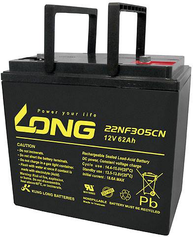 Long 22NF305CNE Ólomakku 12 V 62 Ah Ólom-vlies (AGM) (Sz x Ma x Mé) 226 x 214 x 135 mm M6 csavaros c