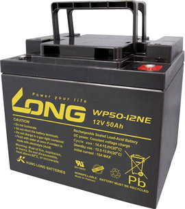 AGM ólomakku 12 V 50 Ah 199 x 171 x 166 mm, M6, Long WP50-12NE