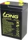 Long WP4.5-6 Ólomakku 6 V 4.5 Ah Ólom-vlies (AGM) (Sz x Ma x Mé) 70 x 106 x 47 mm 4,8 mm-es laposéri bélyegkép