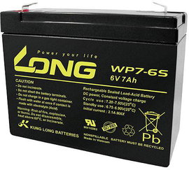 Long WP7-6S Ólomakku 6 V 7 Ah Ólom-vlies (AGM) (Sz x Ma x Mé) 116 x 99 x 50 mm 4,8 mm-es laposérintk
