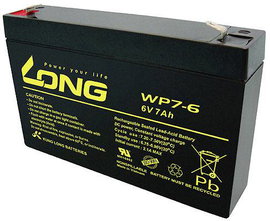Long WP7-6 Ólomakku 6 V 7 Ah Ólom-vlies (AGM) (Sz x Ma x Mé) 151 x 100 x 34 mm 4,8 mm-es laposérintk