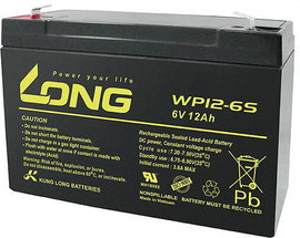Long WP12-6S Ólomakku 6 V 12 Ah Ólom-vlies (AGM) (Sz x Ma x Mé) 151 x 99 x 50 mm 4,8 mm-es laposérin