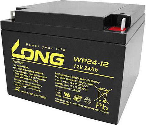 Long WP24-12 Ólomakku 12 V 24 Ah Ólom-vlies (AGM) (Sz x Ma x Mé) 166 x 125 x 175 mm M5 csavaros csat