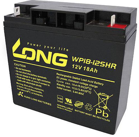 Long WP18-12SHR Ólomakku 12 V 18 Ah Ólom-vlies (AGM) (Sz x Ma x Mé) 181 x 167 x 76 mm M5 csavaros cs
