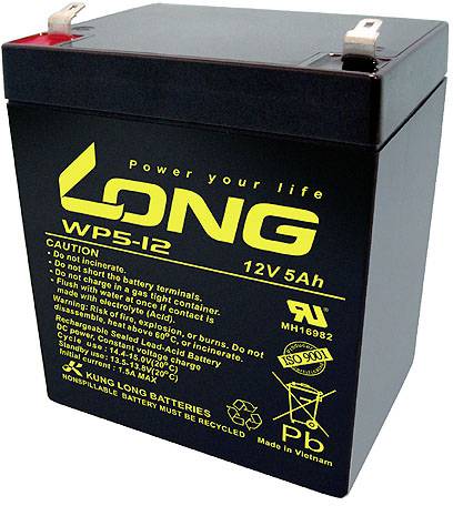 AGM ólomakku 12 V 5 Ah 90 x 107 x 70 mm, Long WP5-12/F2