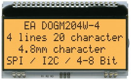 DISPLAY VISIONS 7 szegmenses kijelző Fehér 4.80 mm 3.3 V, 5 V Számjegyek: 4 EADOGM204W-A