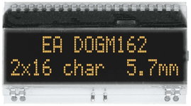 DISPLAY VISIONS 7 szegmenses kijelző 5.57 mm 3.3 V, 5 V Számjegyek: 2 EADOGM162S-A