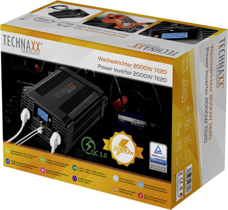 Technaxx Inverter TE20 2000 W 12 V/DC - 230 V/AC 5. kép