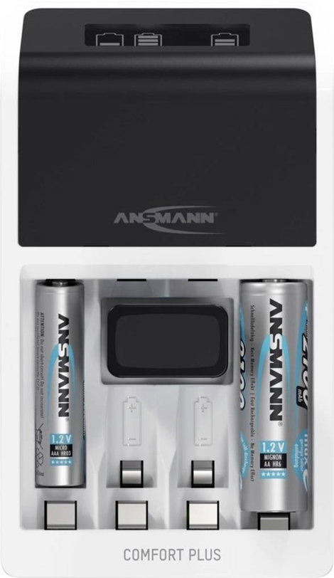 Ansmann Comfort Plus Hengeres akku töltő NiMH Mikro (AAA), Ceruza (AA), 9 V-os 2. kép
