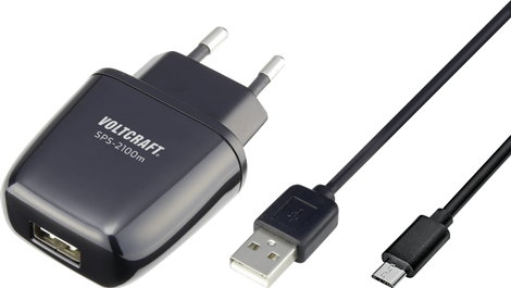 VOLTCRAFT SPS-2100m USB-s töltőkészülék 10.5 W Aljzat dugó Kimeneti áram (max.) 2100 mA Kimenetek sz