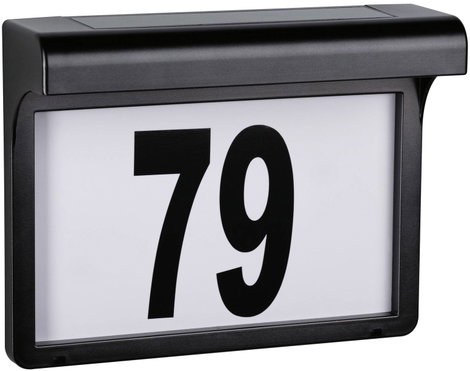 Napelemes házszám tábla 0,05 W IP44 3000K fekete, Paulmann Dayton II 95388 5. kép