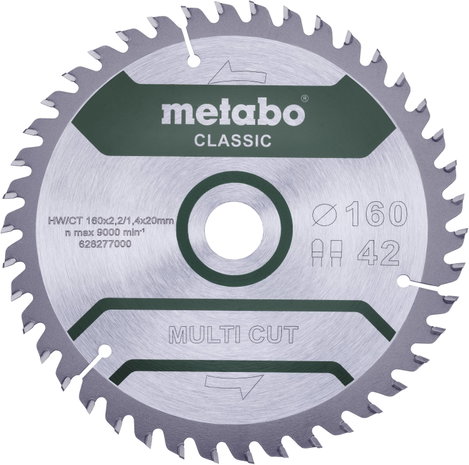 Metabo MULTI CUT CLASSIC 628277000 Körfűrészlap 160 x 20 x 1.4 mm Fogak száma (collonként): 42 1 db