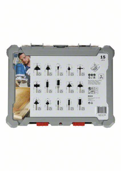 Marómaró készlet, 1/4 hüvelykes szár, 15 darab Bosch Accessories 2607017473 2. kép