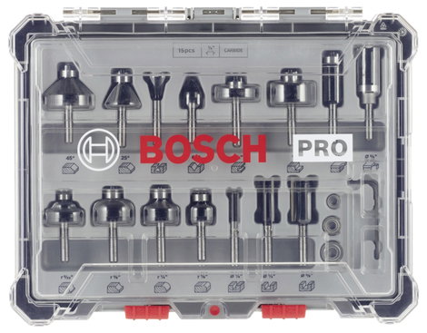 Marómaró készlet, 1/4 hüvelykes szár, 15 darab Bosch Accessories 2607017473 3. kép