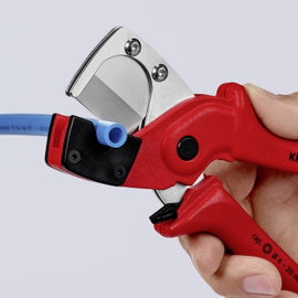 Knipex KNIPEX 90 10 185 Csővágó kemény, üvegszállal erősített műanyag többrétegű és pneumatikus töml
