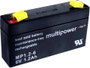 multipower PB-6-1,2-4,8 Ólomakku 6 V 1.2 Ah Ólom-vlies (AGM) (Sz x Ma x Mé) 97 x 57 x 25 mm 4,8 mm-e bélyegkép
