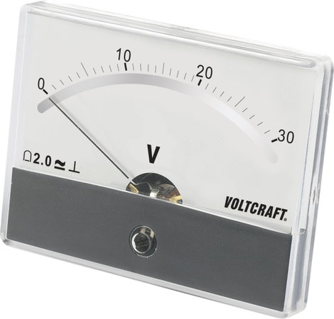 Beépíthető analóg lengőtekercses feszültségmérő műszer 30V/DC Voltcraft AM-86x65 3. kép