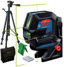 Kereszt- és pontvonalas lézer 15 m, Bosch Professional GCL 2-50 G & Tripod 0.601066M01