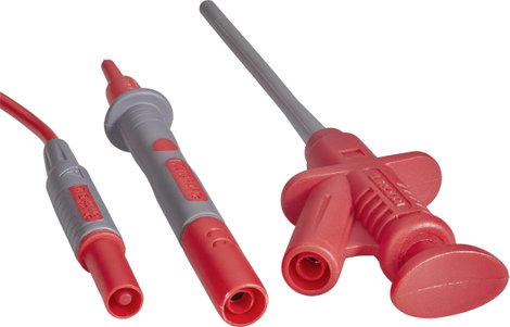 Biztonsági mérővezeték készlet 1,2 m, fekete/piros, Voltcraft MS-6 2. kép
