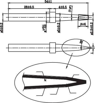 TOOLCRAFT KK-15030P Tip D Forrasztóhegy Véső forma Hegy méret 5 mm Tartalom, tartalmi egységek rende 2. kép