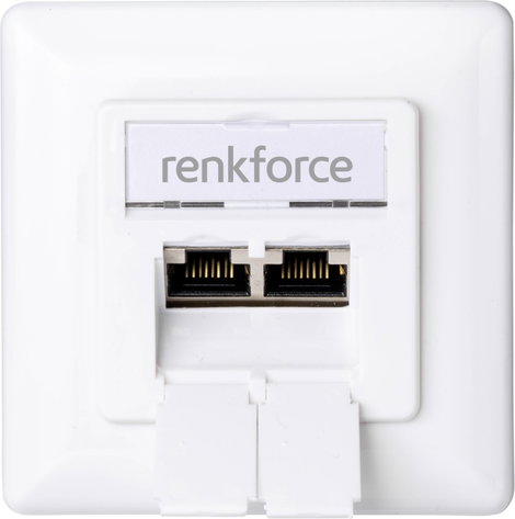 Renkforce RF-4697900 Hálózati csatlakozódoboz Falra szerelhető CAT 6 2 port Tiszta fehér 2. kép