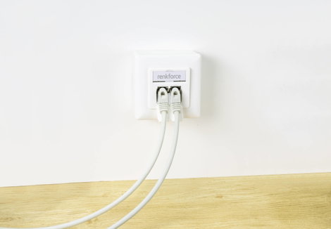 Renkforce RF-4697900 Hálózati csatlakozódoboz Falra szerelhető CAT 6 2 port Tiszta fehér 4. kép