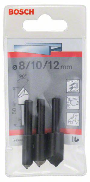 Bosch Accessories 2608596667 Marófúró készlet 3 részes 8 mm, 10 mm, 12 mm HSS Hengeres befogószár 1