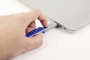 USB port zár, 6 részes készlet 1 kulccsal, ezüst/kék, Renkforce RF-4714586 4. bélyegkép