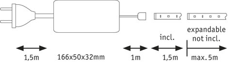Paulmann MaxLED 1000 70672 LED csík alap készlet Dugóval 24 V 1.5 m Melegfehér 1 db 6. kép