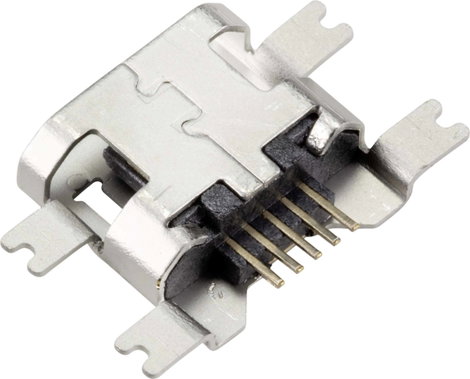 Beépített aljzat Micro-USB 2.0 SMD Alj, beépíthető, vízszintes Micro-USB 2.0 SMD TC-9201988 TRU COMP 2. kép