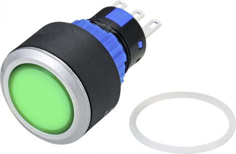 TRU COMPONENTS TC-9219068 Nyomógomb 250 V/AC 3 A 1 x KI/(BE) Nyomó (Ø) 25 mm IP65 1 db