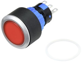 TRU COMPONENTS TC-9219064 Nyomógomb 250 V/AC 3 A 1 x KI/(BE) Nyomó (Ø) 25 mm IP40 1 db