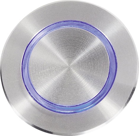 Piezo nyomógombos csengőgomb, nemesacél,/kék, 24V/0,3 A, Renkforce RF-4707818 3. kép