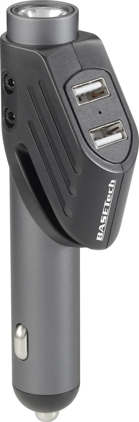 Vészkalapács, biztonsági öv vágó, LED-es lámpa, USB töltő, Basetech BT-2357759 BT99 3. kép