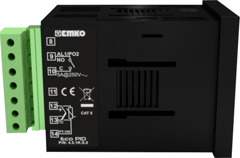 Emko ecoPID.4.6.1R.S.0 Hőmérséklet szabályozó Pt100, J, K, R, S, T, L -199 - +999 °C Relé, 5 A, SSR 2. kép