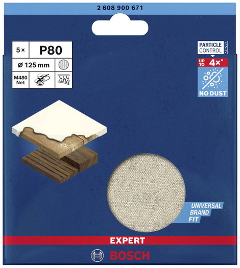 Bosch Accessories EXPERT M480 2608900671 Csiszolóháló excenter csiszolóhoz Lyuk nélküli Szemcsézet ( 2. kép
