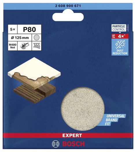 Bosch Accessories EXPERT M480 2608900671 Csiszolóháló excenter csiszolóhoz Lyuk nélküli Szemcsézet ( 3. kép