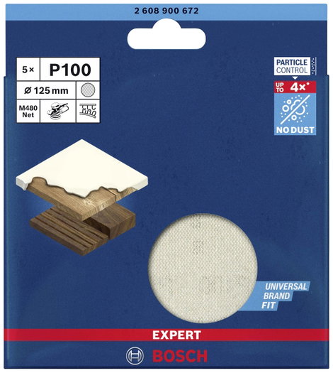 Bosch Accessories EXPERT M480 2608900672 Csiszolóháló excenter csiszolóhoz Lyuk nélküli Szemcsézet (