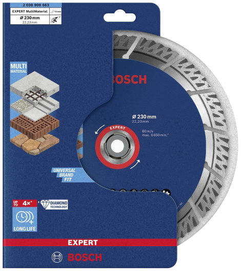 Bosch Accessories 2608900663 EXPERT MultiMaterial Gyémánt bevonatú vágótárcsa Ø 230 mm Furat átmérő 2. kép