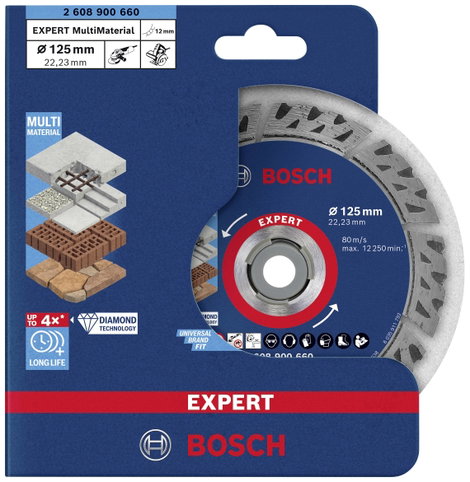 Bosch Accessories 2608900660 EXPERT MultiMaterial Gyémánt bevonatú vágótárcsa Ø 125 mm Furat átmérő 2. kép