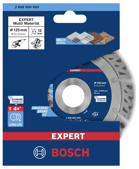 Bosch Accessories 2608900660 EXPERT MultiMaterial Gyémánt bevonatú vágótárcsa Ø 125 mm Furat átmérő 3. kép