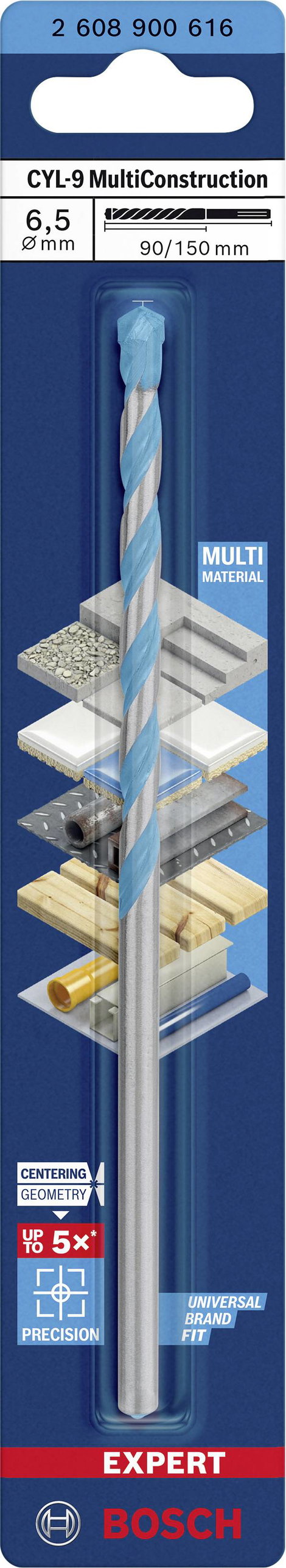 Bosch Accessories EXPERT CYL-9 MultiConstruction 2608900616 Többcélú fúró 1 db 6.5 mm Teljes hossz 1 2. kép