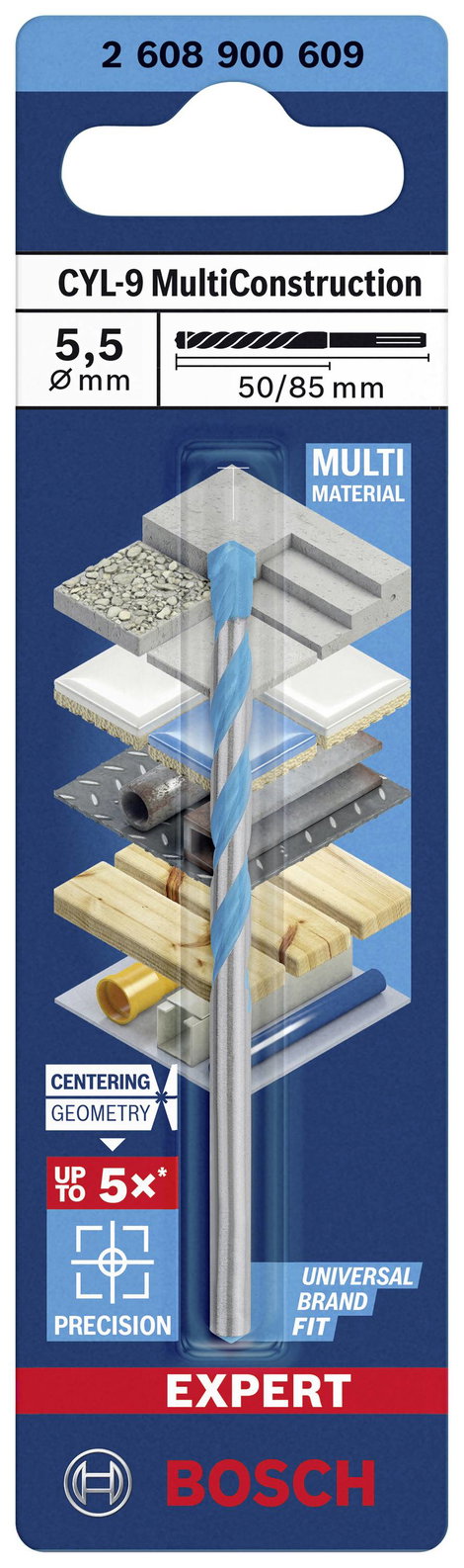 Bosch Accessories EXPERT CYL-9 MultiConstruction 2608900609 Többcélú fúró 1 db 5.5 mm Teljes hossz 8 2. kép