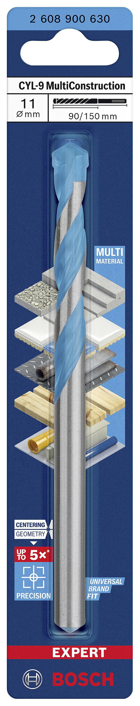 Bosch Accessories EXPERT CYL-9 MultiConstruction 2608900630 Többcélú fúró 1 db 11 mm Teljes hossz 15 2. kép
