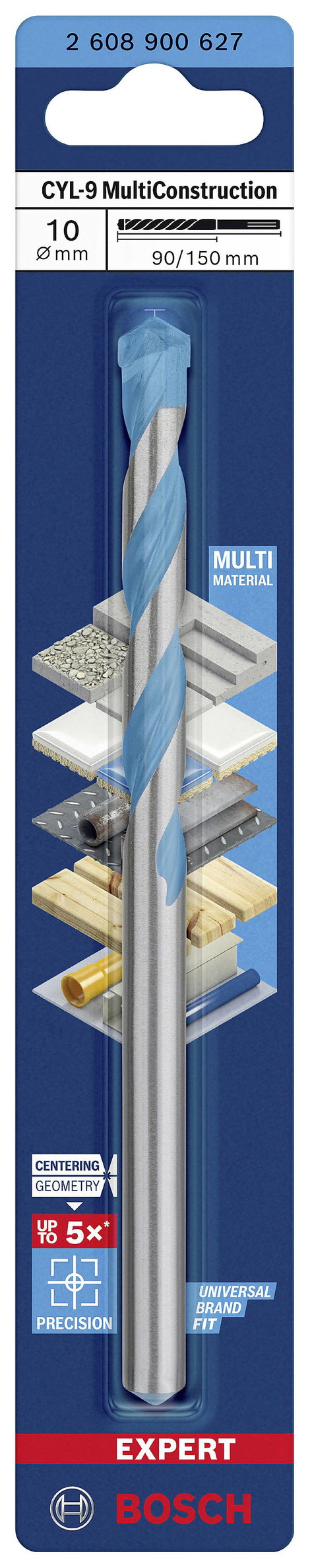 Bosch Accessories EXPERT CYL-9 MultiConstruction 2608900627 Többcélú fúró 1 db 10 mm Teljes hossz 15 2. kép
