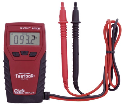 Digitális multiméter, zseb mérőműszer, LED-es zseblámpával CAT III 300V Testboy Pocket